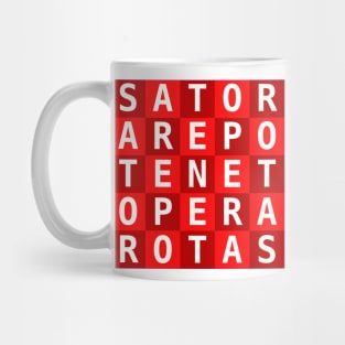 Red Checkered Sator Square Mug